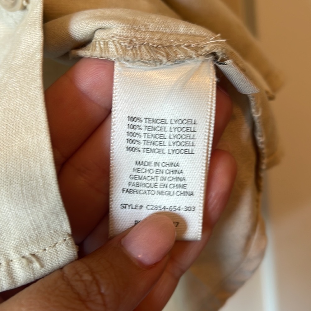 Cloth And Stone Sleeveless Button-Down Tan Blouse - image 4